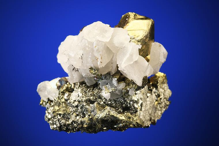 CHALCOPYRITE with CALCITE on PYRITE